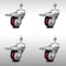 Service Caster 3 Inch SS Maroon Polyurethane 1/2 Inch Threaded Stem Caster Set Total Lock Brake SCC-SSTSTTL20S314-PPUB-MRN-121315-4 - alternate 1